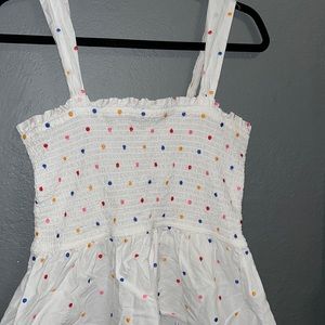 Cute white blouse with colored polka dots !